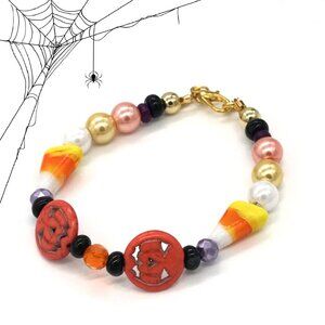 Halloween theme Bracelet with Jack O Lanterns.